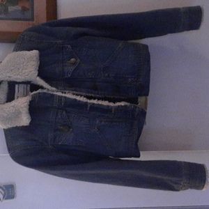 Ladies denim and fleece jacket